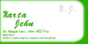 marta jehn business card